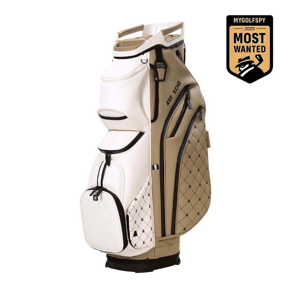 Ask Echo 2025 SLC-130LE Luxury 15 Way Full Length Dividers Golf Quiet Synthetic Leather Cart Bag / Toasted Almond