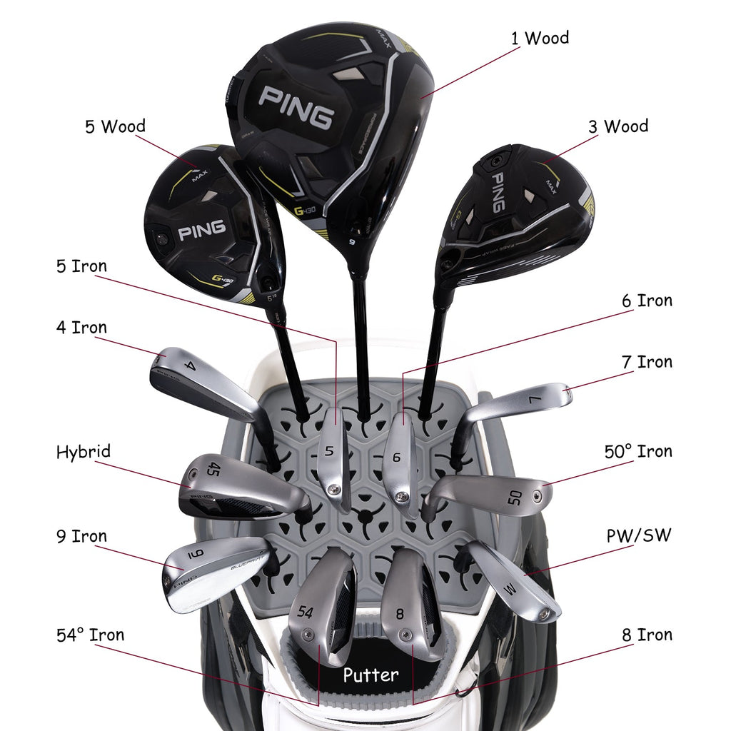 Ask Echo 2025 SLC-130LE Luxury 15 Way Full Length Dividers Golf Quiet Synthetic Leather Cart Bag / GreyWhite