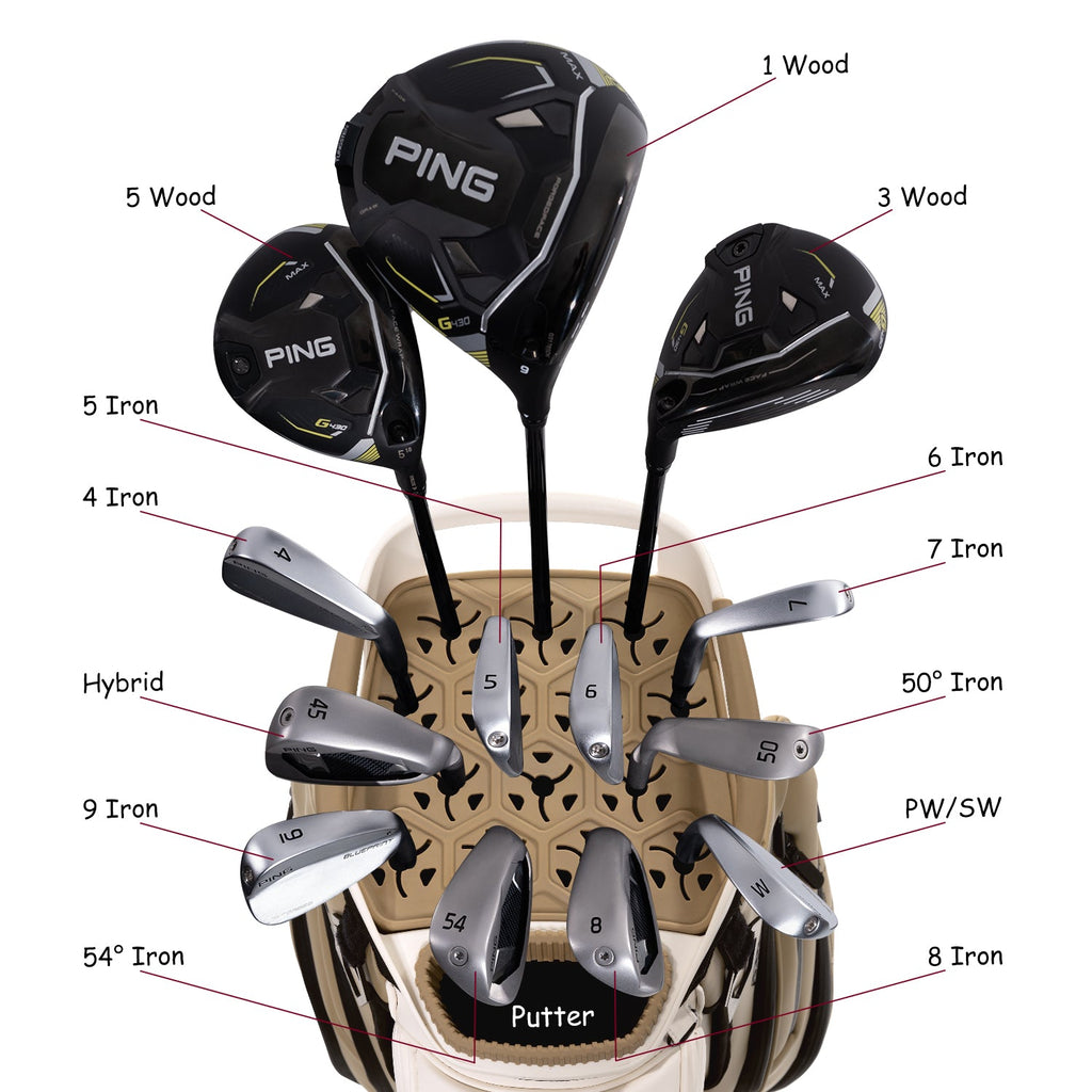 Ask Echo 2025 SLC-130LE Luxury 15 Way Full Length Dividers Golf Quiet Synthetic Leather Cart Bag / Toasted Almond