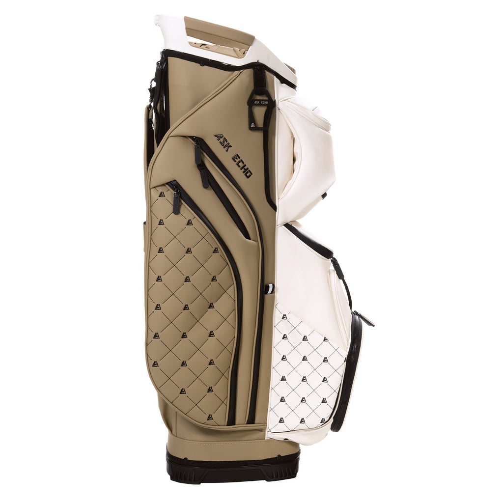 Ask Echo 2025 SLC-130LE Luxury 15 Way Full Length Dividers Golf Quiet Synthetic Leather Cart Bag / Toasted Almond