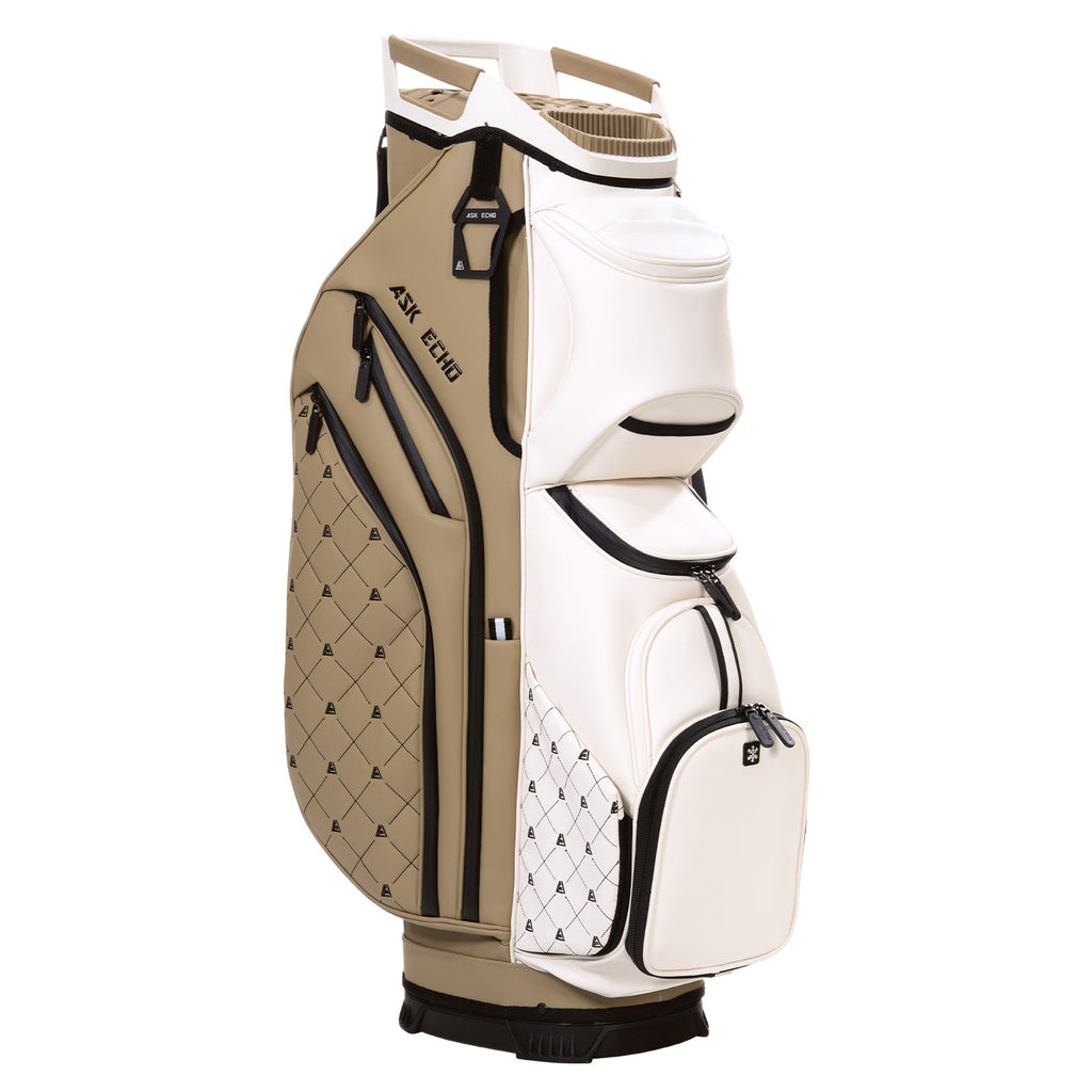 Ask Echo 2025 SLC-130LE Luxury 15 Way Full Length Dividers Golf Quiet Synthetic Leather Cart Bag / Toasted Almond